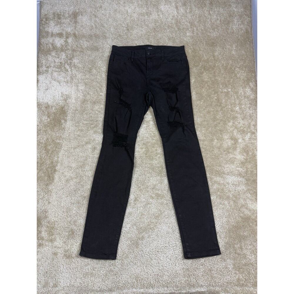 Cello Skinny Jeans Size 11 Black Distressed Stretch A849